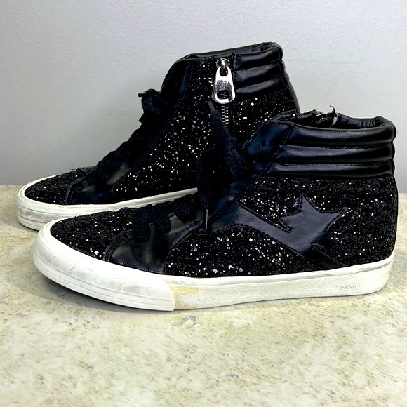 Vintage Havana Shoes - Vintage Havana Hightops Glitter/Sparkle Black 9